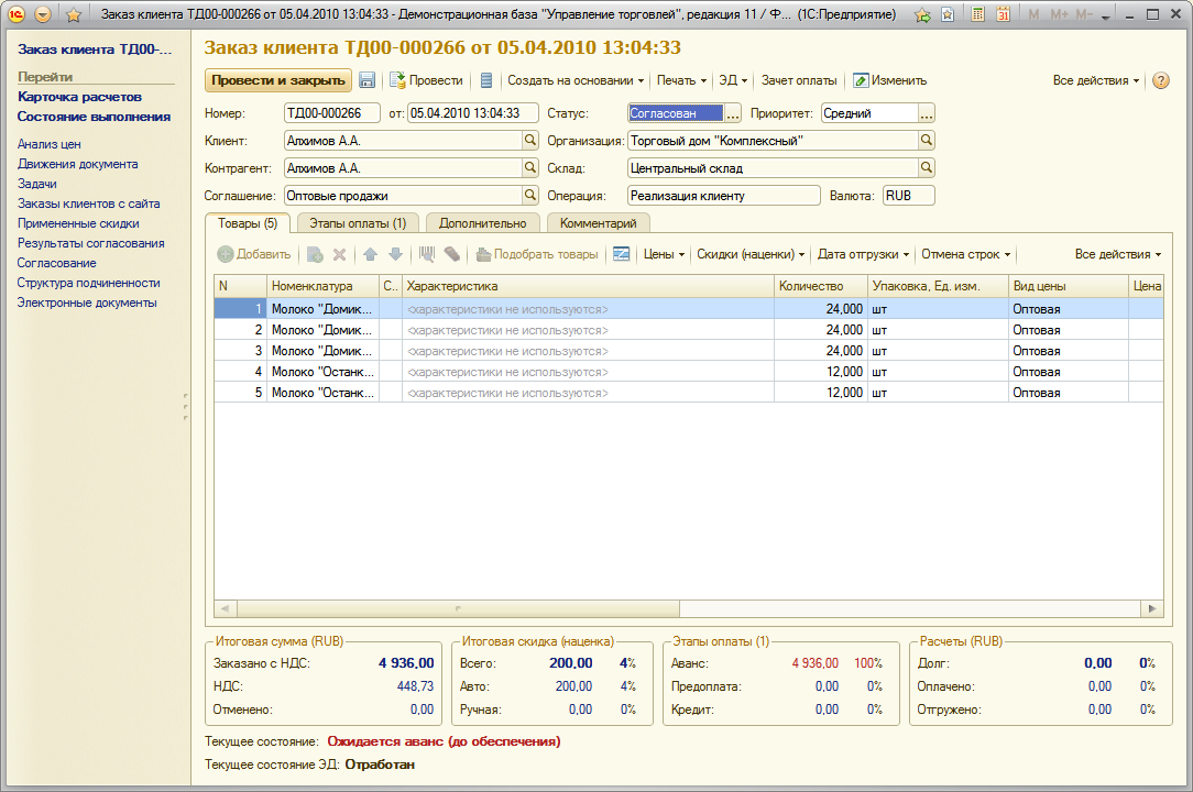 Итоги, объединенные в группы