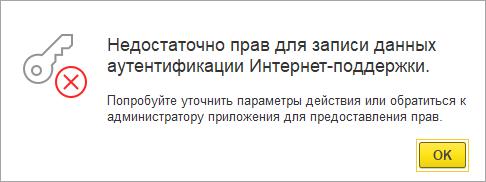 Сообщение пользователю с категорией нарушения прав доступа